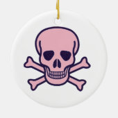 Rosa Keramik, weiß, rund 2 Seiten Keramik Ornament (Hinten)