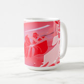 Rosa Keramikblumen-Tasse Kaffeetasse (VorderseiteRechts)