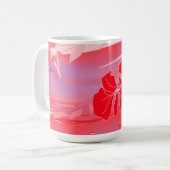 Rosa Keramikblumen-Tasse Kaffeetasse (Vorderseite Links)