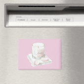 Rosa Kerzen mit blassrosa Rosenblättern Magnet (In Situ (Geschirrspüler))