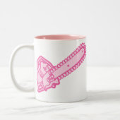 Rosa Kettensäge der Liebe Zweifarbige Tasse (Links)