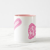 Rosa Kettensäge der Liebe Zweifarbige Tasse (Mittel)