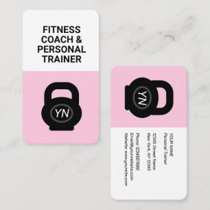 Rosa Kettlebell Visitenkarte für Personal Trainer