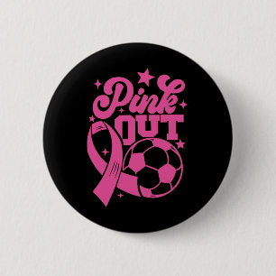 Rosa Kick For A Cure Fußball Brustkrebs Pink Button