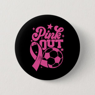 Rosa Kick For A Cure Fußball Brustkrebs Pink Button
