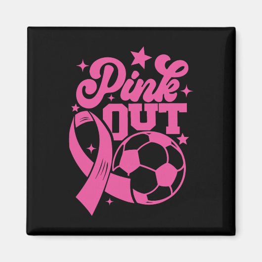 Rosa Kick For A Cure Fußball Brustkrebs Pink Magnet (Vorne)