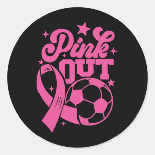 Rosa Kick For A Cure Fußball Brustkrebs Pink Runder Aufkleber