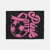 Rosa Kick For A Cure Fußball Brustkrebs Rosa Fleecedecke (Vorderseite (Horizontal))