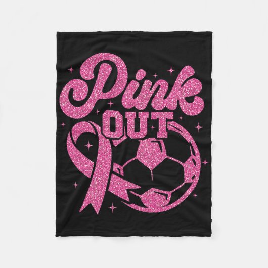 Rosa Kick For A Cure Fußball Brustkrebs Rosa Fleecedecke (Vorderseite)