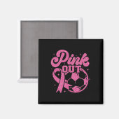 Rosa Kick For A Cure Fußball Brustkrebs Rosa Magnet (Vorderseite/Rückseite)