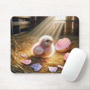Rosa Kick mit Gingham Eggshell Mousepad