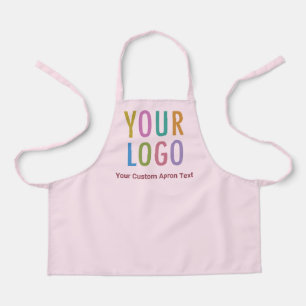 Rosa Kinder-Schürze mit Schul-Logo & individuellem Schürze