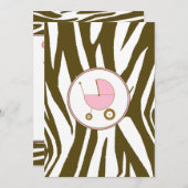 Rosa Kinderdusche Einladung (Vorne/Hinten)