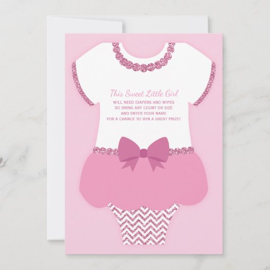 Rosa Kinderdusche, gekachelt, Einladung Imitate Gl (Rückseite)