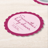 Rosa Kinderdusche Scallopierte Untersetzer (angewinkelt)