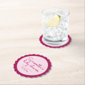 Rosa Kinderdusche Scallopierte Untersetzer (Vor Ort)