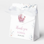 Rosa Kinderwagen Geschenkschachtel (Vorderseite)