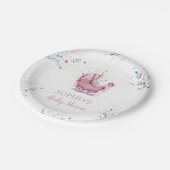 Rosa Kinderwagen Pappteller (Schrägansicht)