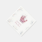 Rosa Kinderwagen Serviette (Ecke)