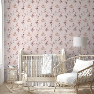 Rosa Kinderzimmer Ballerina Tapete