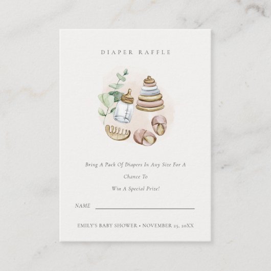 Rosa Kinderzimmer Essential Diaper Raffle Babydusc Begleitkarte (Vorderseite)