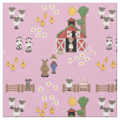Rosa Kinderzimmer von Barnyard Farm Stoff (Nahaufnahme)