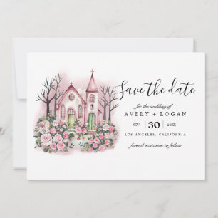 Rosa Kirchenflora Save the Date Einladung