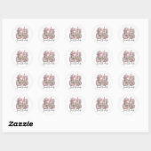 rosa kirchliche floral wasserfarbe save the date runder aufkleber (Blatt)