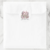 rosa kirchliche floral wasserfarbe save the date runder aufkleber (Tasche)