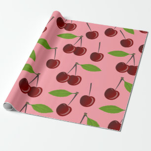 rosa Kirsch Kirschen Geschenkpapier