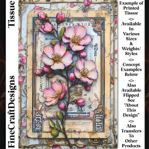 Rosa Kirschbaum Blüten DA2R Decoupage Seidenpapier