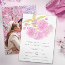 Rosa Kirschbaumblüte Aquarell Foto Hochzeit