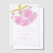 Rosa Kirschbaumblüte Aquarell Foto Hochzeit Pergament Einladungen (Versetzt)