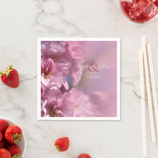 Rosa Kirschbaumblüten Frühjahrshochzeit Serviette (Beispiel)