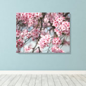 Rosa Kirschblossom Blume Baum Leinwanddruck (Insitu (Holzboden))