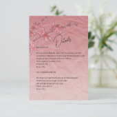 Rosa Kirschblossom - Details zur Hochzeitsszenieru Begleitkarte (Stehend Vorderseite)
