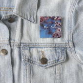 Rosa Kirschblüte am blauen Himmel Button (Beispiel)