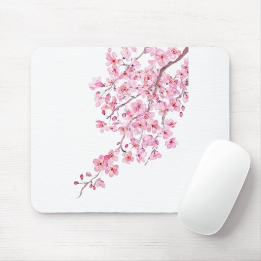 Rosa Kirschblüte Aquarell 2020 Mousepad (Mit Mouse)