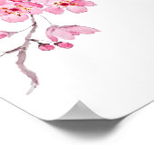 Rosa Kirschblüte Aquarell 2020 Poster (Ecke)