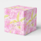 Rosa Kirschblüte Aquarellkunst gemustert Geschenkschachtel (Rückseite)