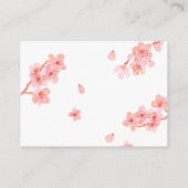 Rosa Kirschblüte Babydusche Windelpreispreisliste Begleitkarte (Rückseite)