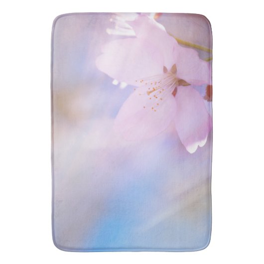 Rosa Kirschblüte Badematte (Vorderseite Vertikal)