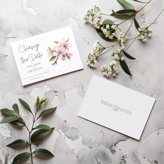 Rosa Kirschblüte Blume ändern das Datum Save The Date