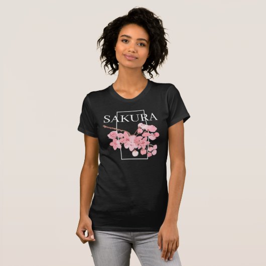 Rosa Kirschblüte Blume Aquarell Sakura T-Shirt (Vorne ganz)