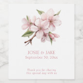 Rosa Kirschblüte Blume Weinetikett (Einzelnes Label)