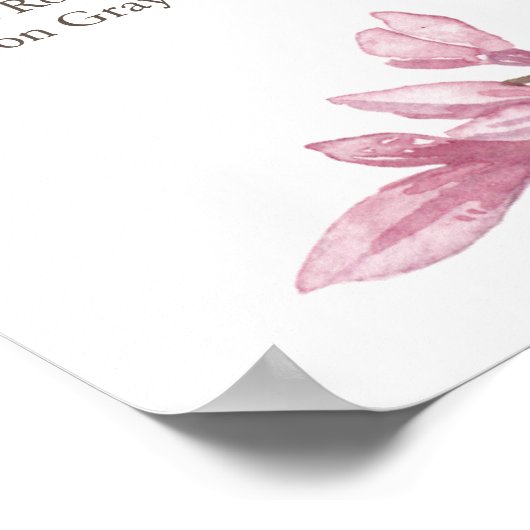 Rosa Kirschblüte. Blumenhochzeit Poster (Ecke)