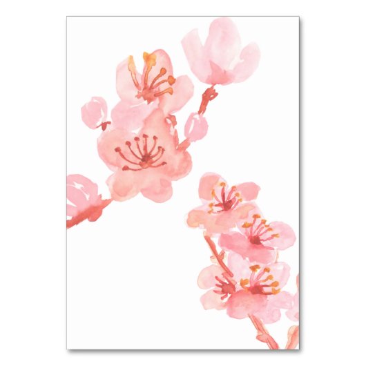 Rosa Kirschblüte Blütenblüte Hochzeit Tischnummer (Rückseite)