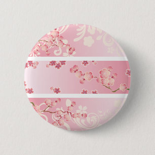 Rosa Kirschblüte Button