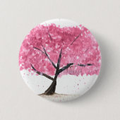 Rosa Kirschblüte Button (Vorderseite)
