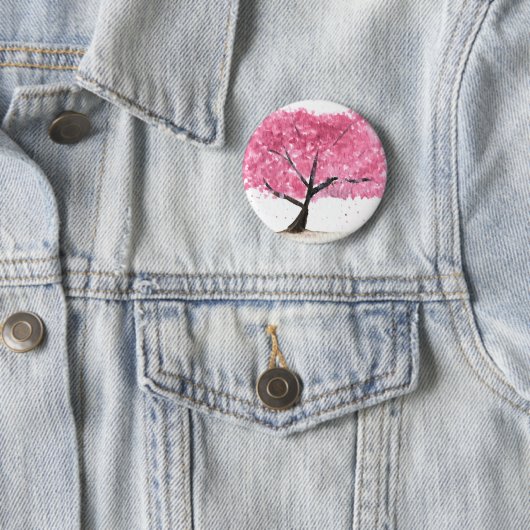 Rosa Kirschblüte Button (Beispiel)
